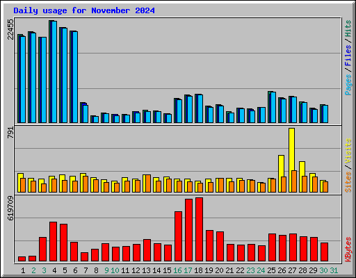 Daily usage for November 2024